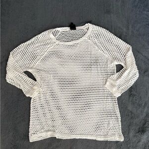White fishnet shirt